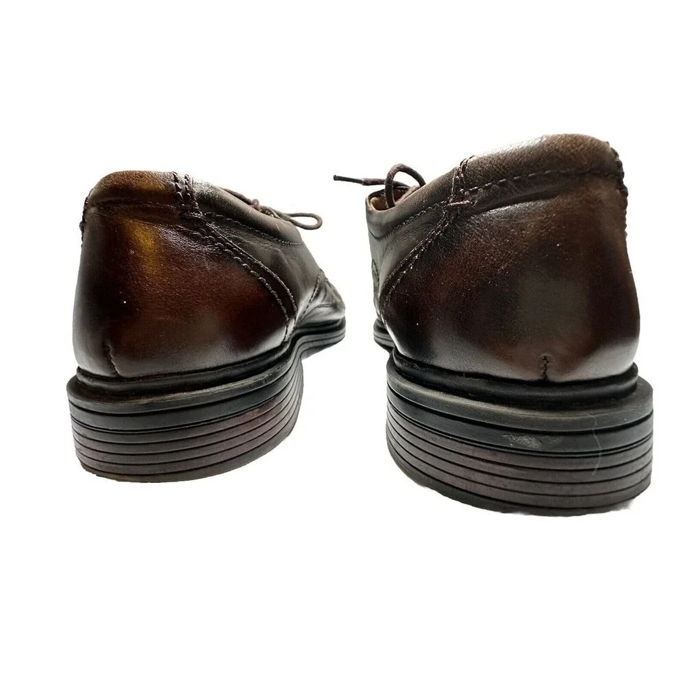 Florsheim Men Dark Brown Leather Bicycle Toe Derby Lace Up Dress Shoes Size 10 D